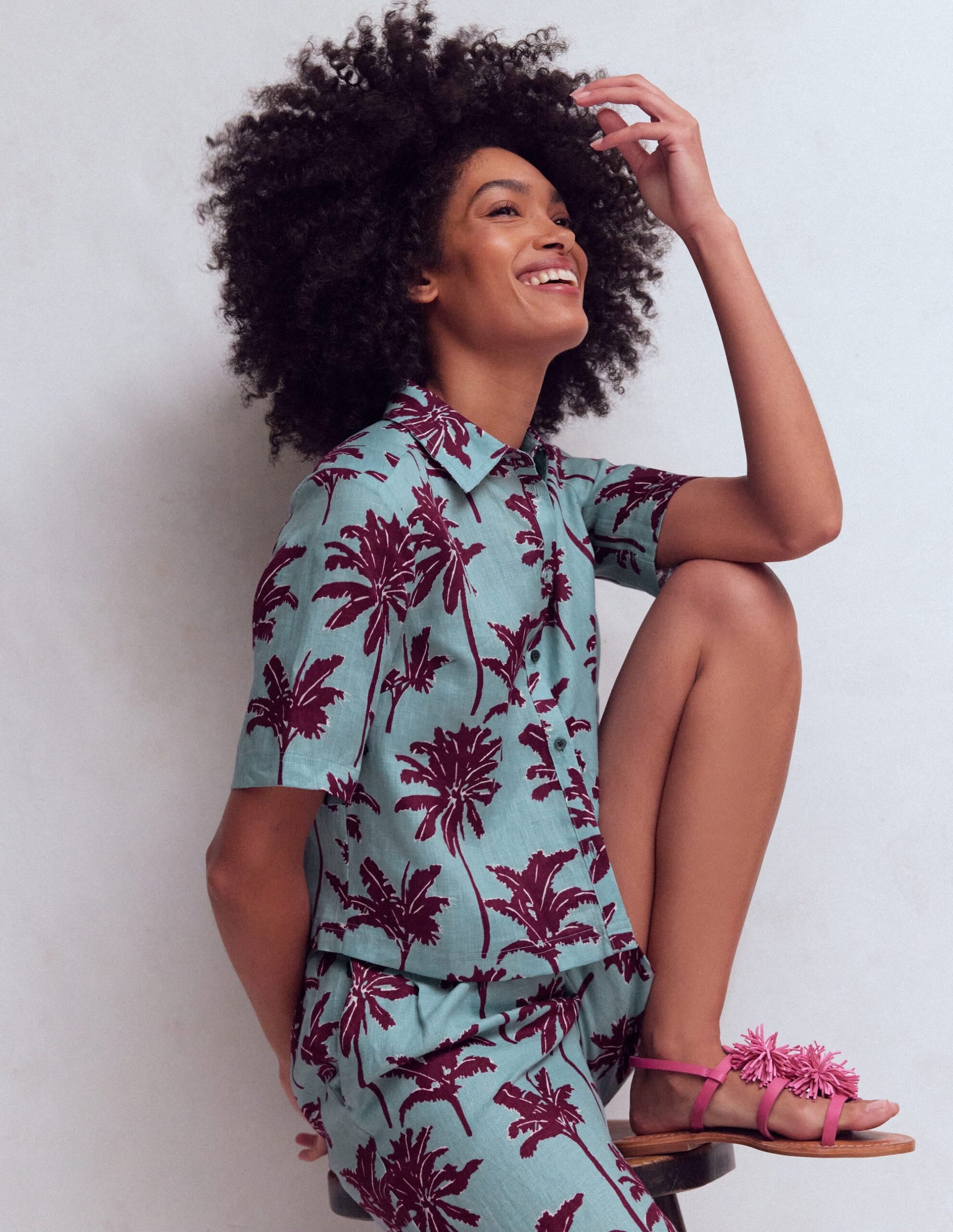 Boden Short Sleeve Linen Shirt