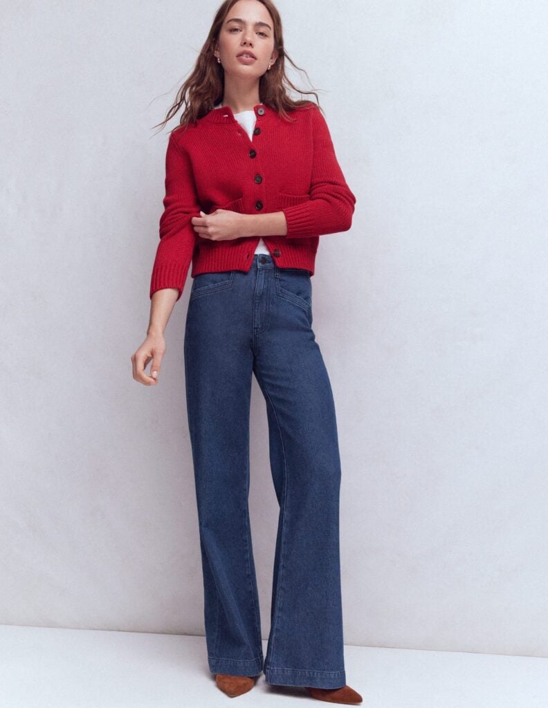 Boden Pocket Detail Wide Leg Jeans