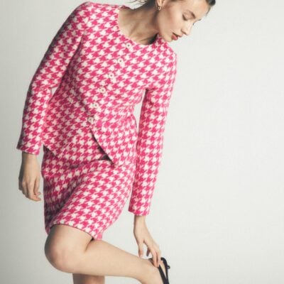 Boden Collarless Wool Blend Blazer