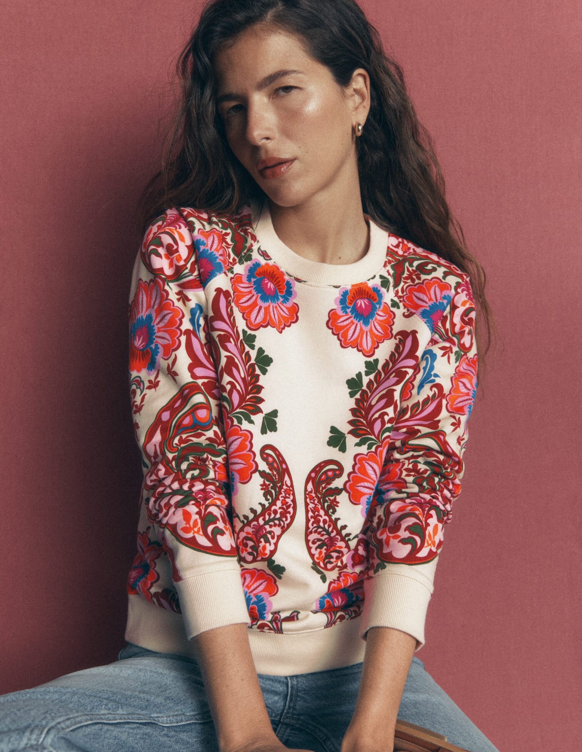 Boden Rosa Printed Sweatshirt
