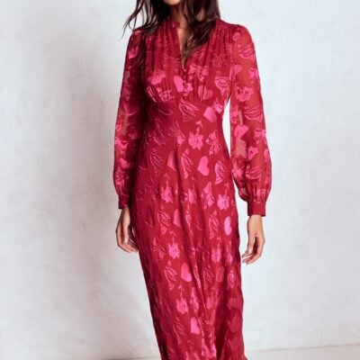 Boden Cassie Devore Midi Tea Dress