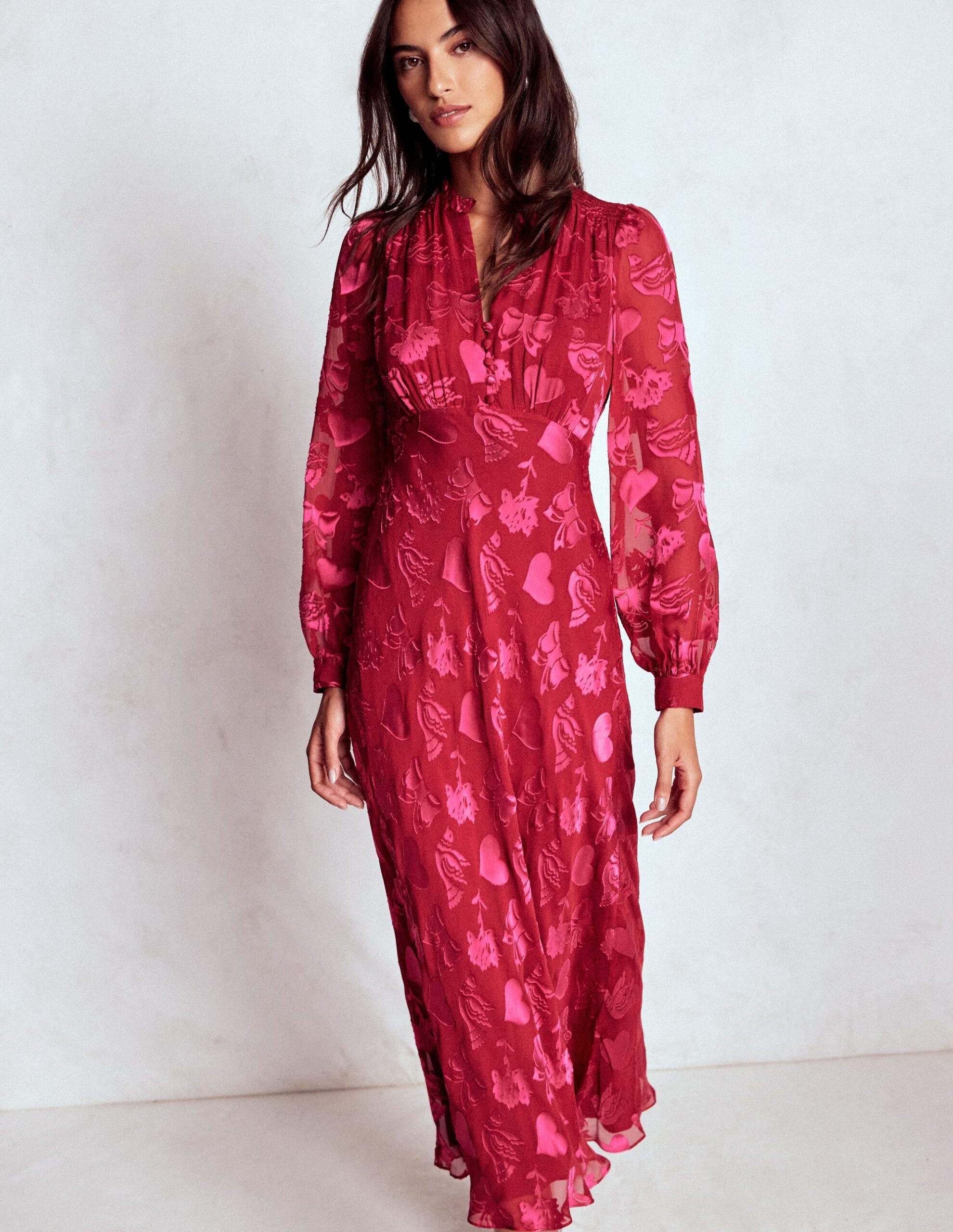 Boden Cassie Devore Midi Tea Dress