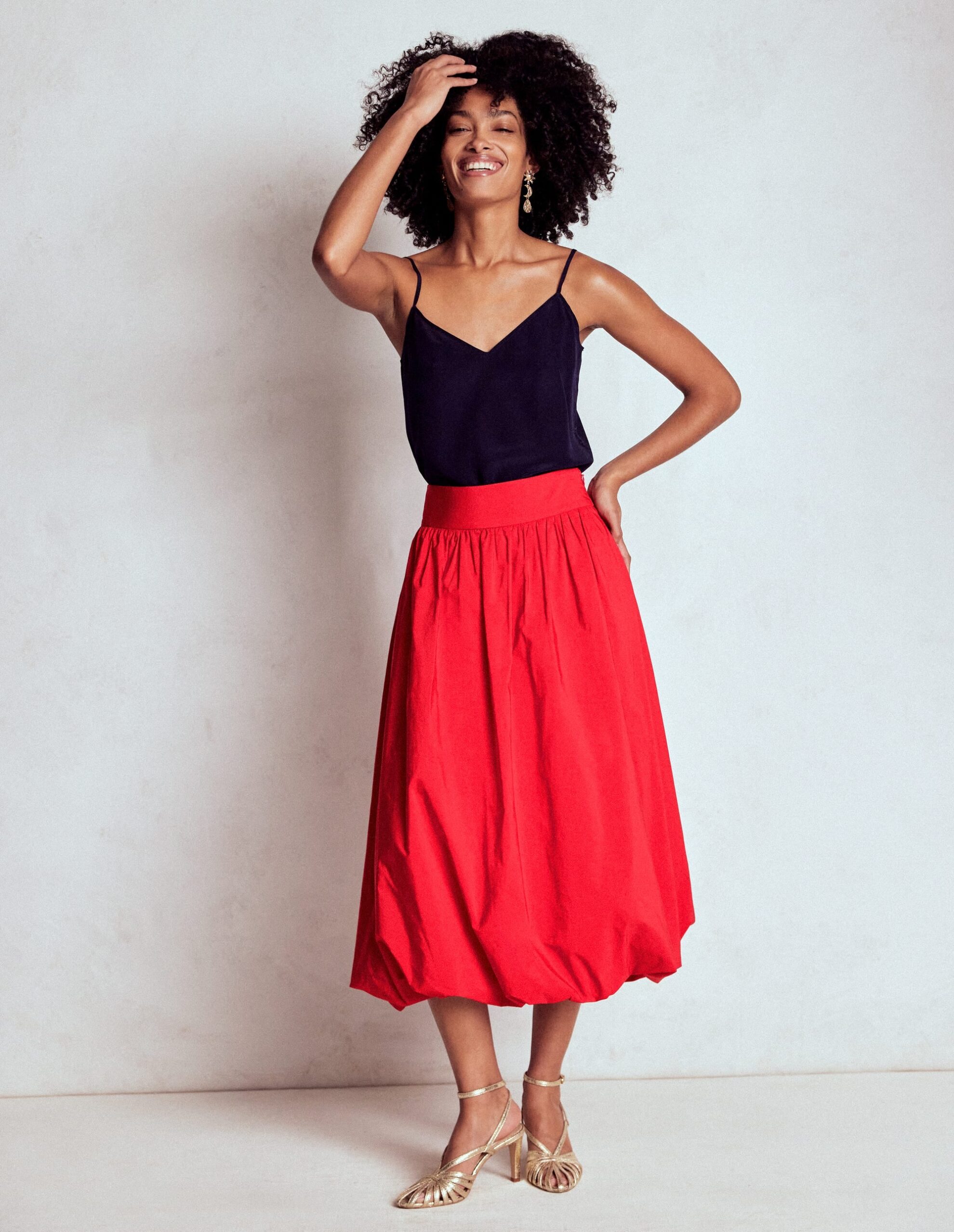 Boden Bubble Hem Midi Skirt