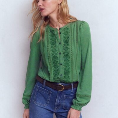 Boden Embroidered Jersey Shirt