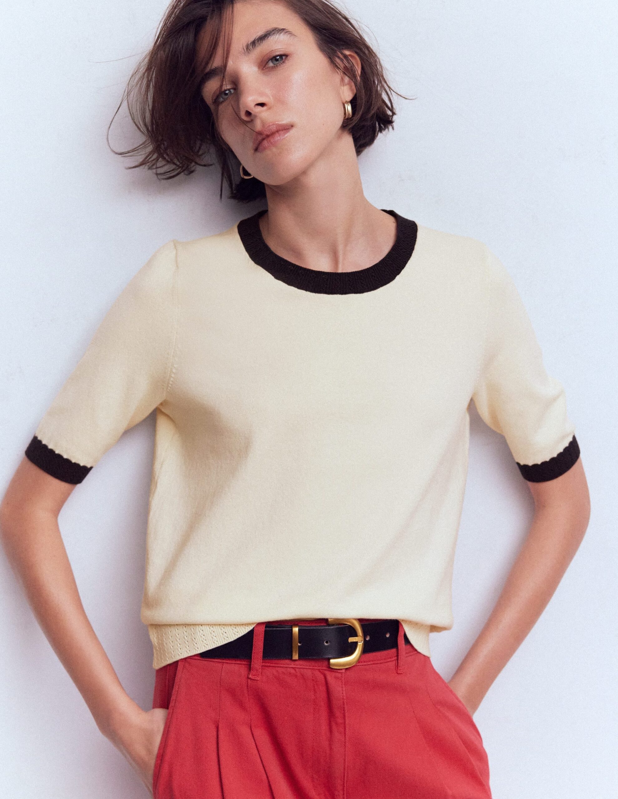 Boden Emilia Cotton Crew T-shirt