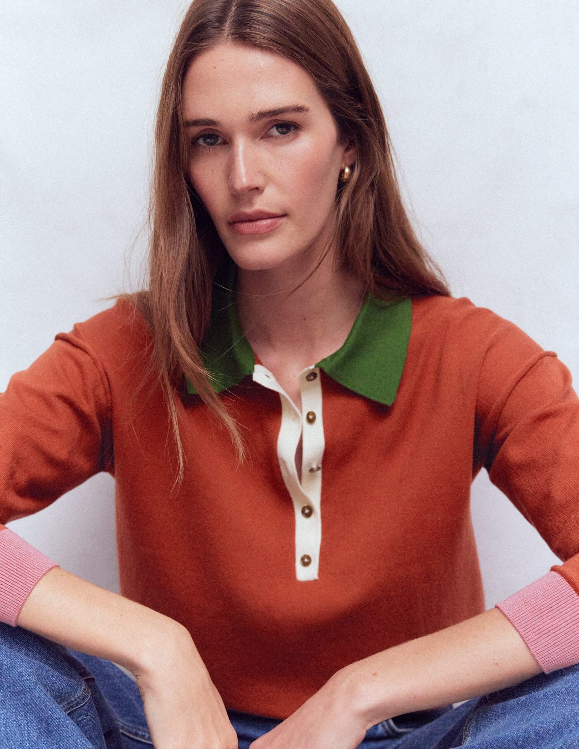 Boden Lara Cotton Henley Jumper