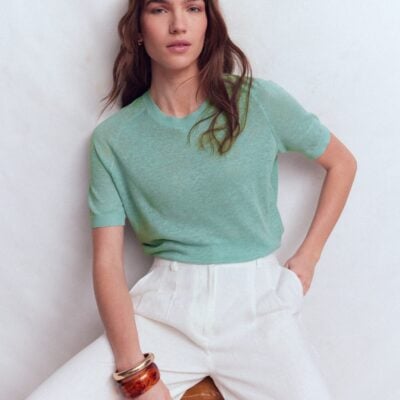 Boden Agnes Linen Button T-shirt