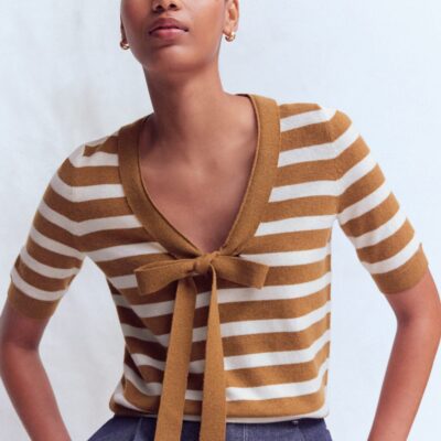 Boden Bow Neck Knitted T-shirt