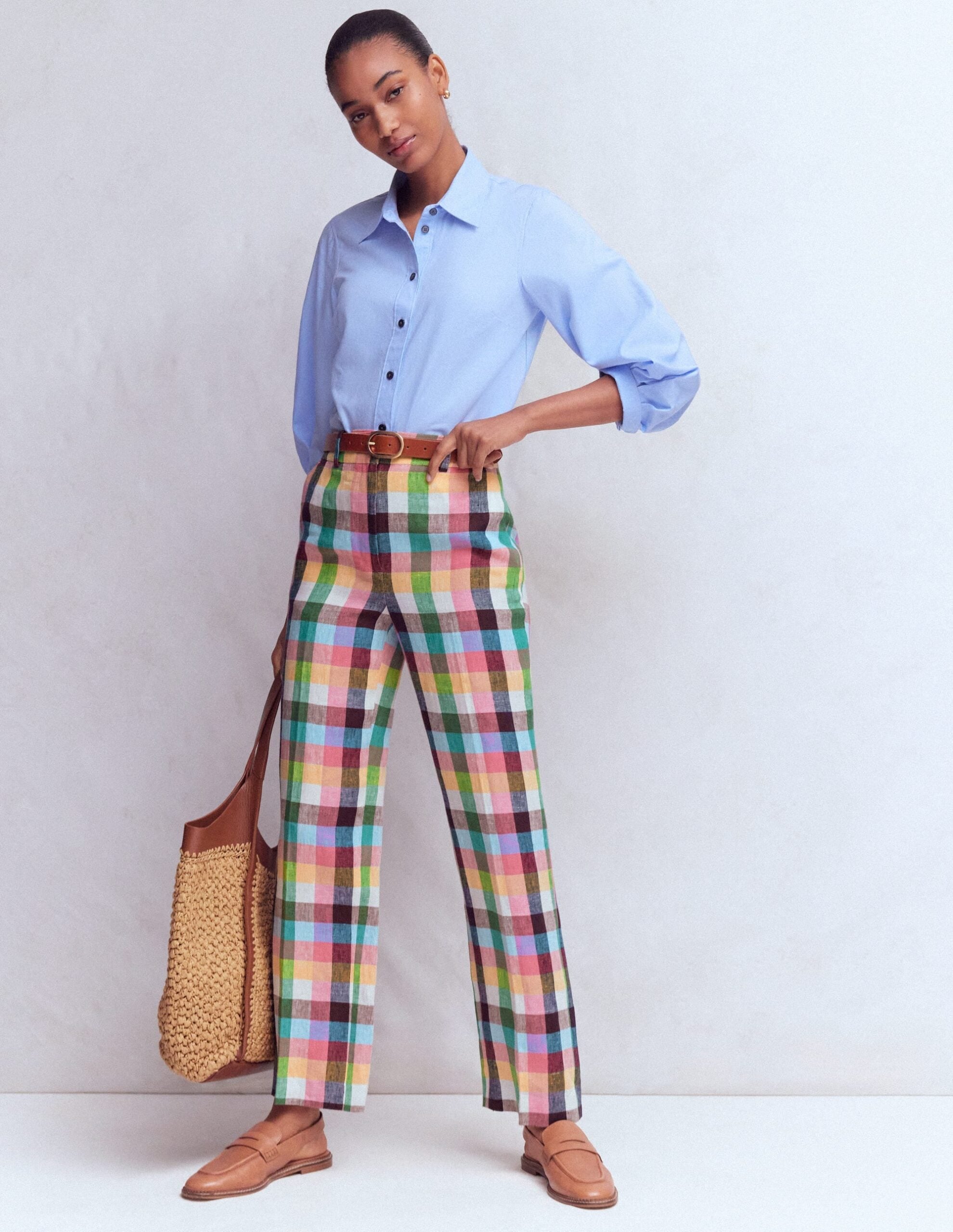 Boden Women's Canonbury 7/8 Linen Trousers