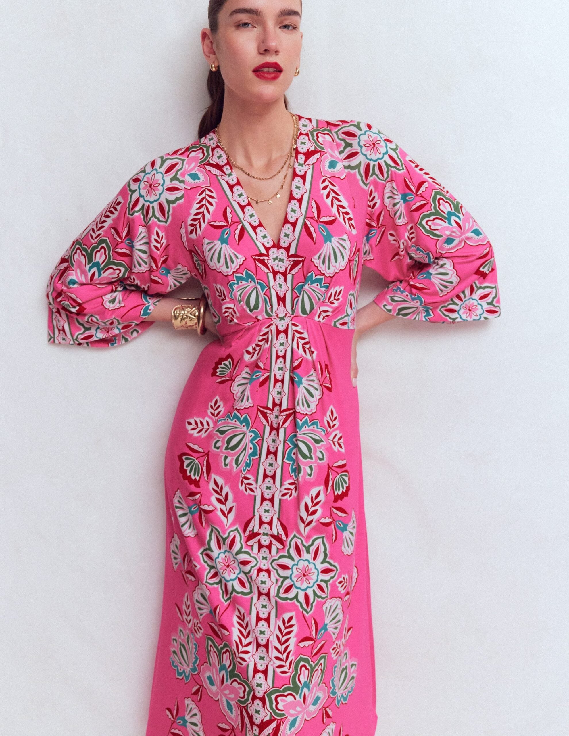 Boden Nell Kimono Midi Jersey Dress