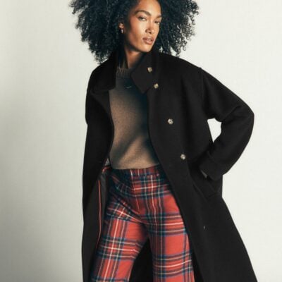 Boden Funnel Neck Longline Wool Coat