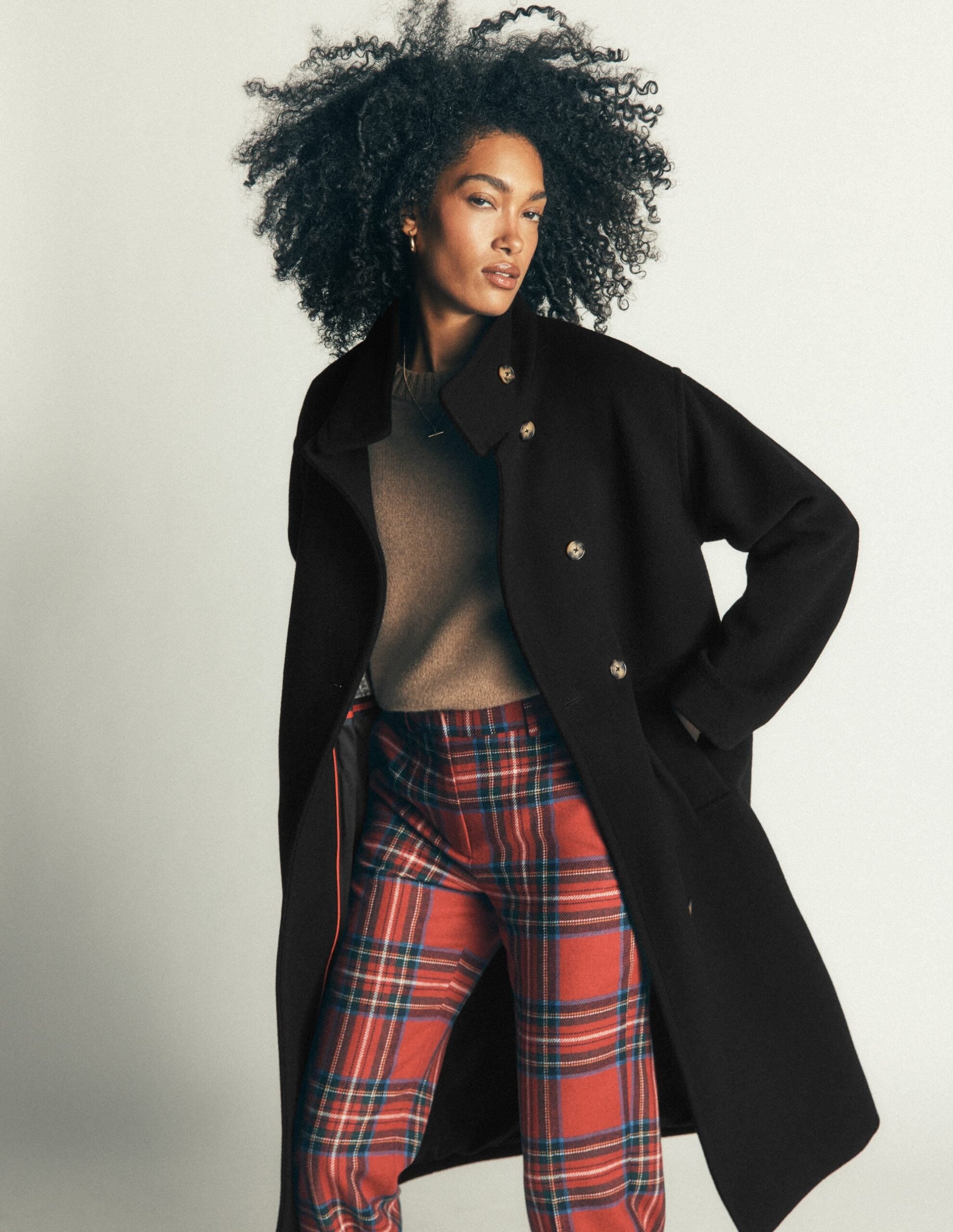 Boden Funnel Neck Longline Wool Coat