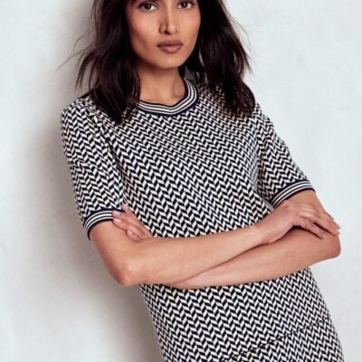 Boden Jacquard Knitted T-shirt