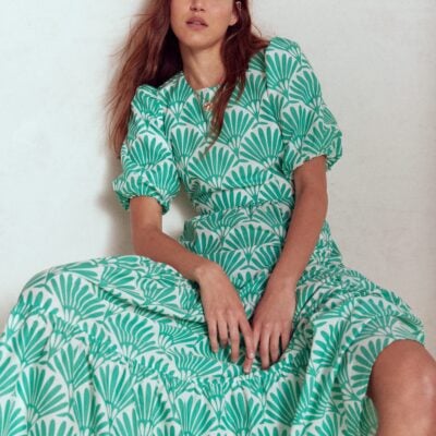 Boden Tiered Poplin Maxi Dress