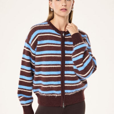 P.E Nation Sable Stripe Knit Bomber