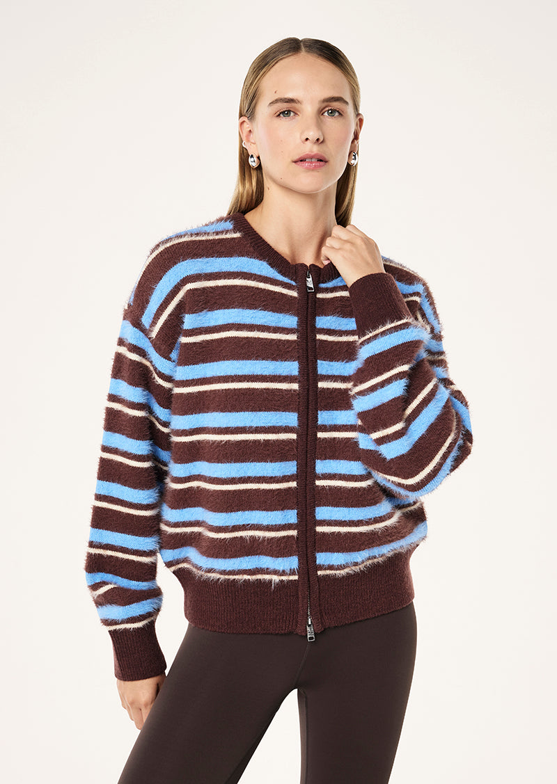 P.E Nation Sable Stripe Knit Bomber