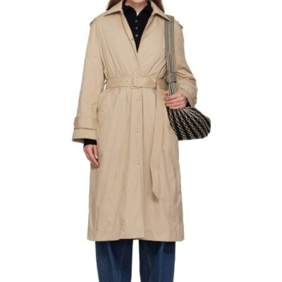 Moncler Beige Yevre Down Trench Coat