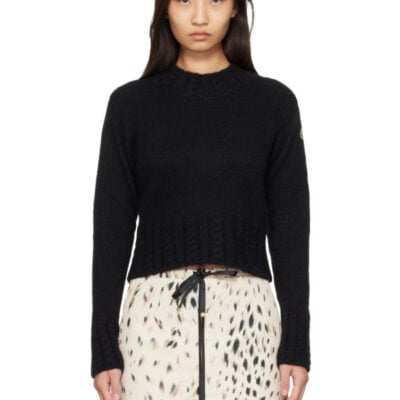 Moncler Black Alpaca Blend Turtleneck Sweater