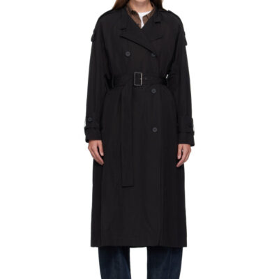 Moncler Black Matte Trevoux Trench Coat