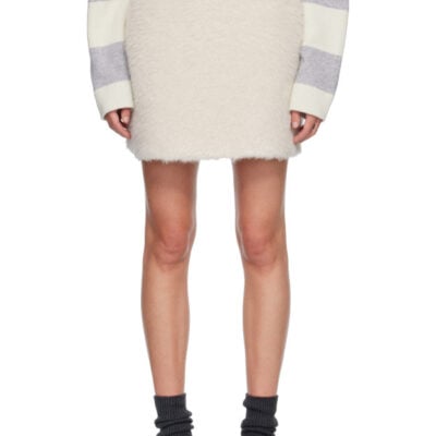 Moncler Off-White Teddy Miniskirt