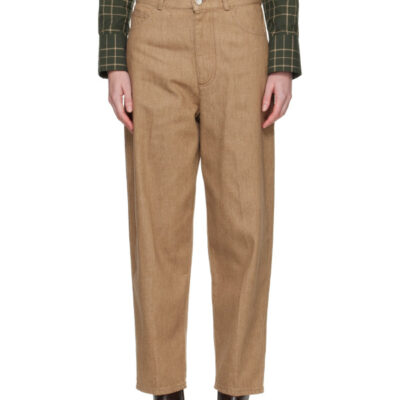 Monica Cordera Beige Denim Carrot Jeans