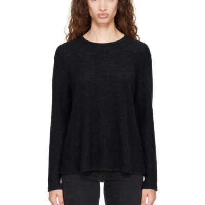 Monica Cordera Gray Merino Wool Long-Sleeve Sweater