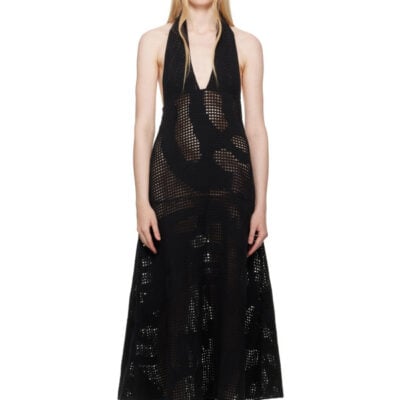 Nanushka Black Fotini Midi Dress