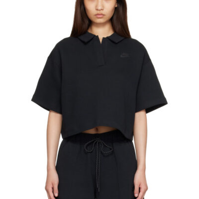 Nike Black Sportswear Tech Fleece Polo