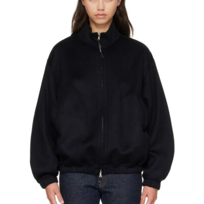 Nothing Written Navy Plaza Zip Blouson Jacket