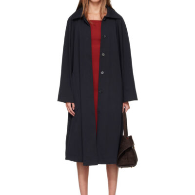 Nour Hammour Black Jane Cotton Swing Coat