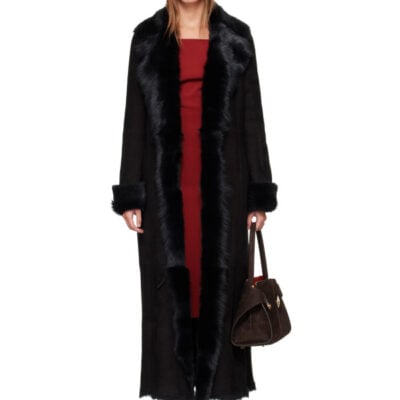 Nour Hammour Black Joni Shearling Coat