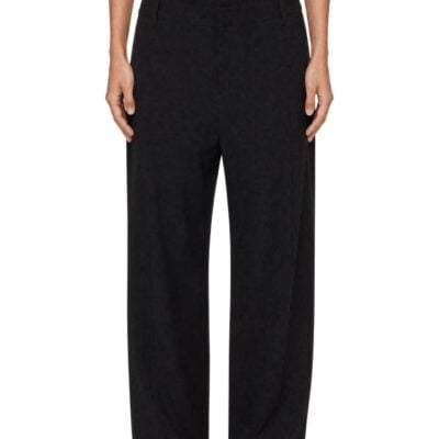 Off-White Black Wool Double Over Trousers