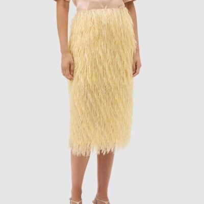 Oroton Feather Jacquard Skirt