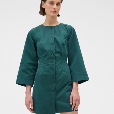 Oroton Seam Detail Twill Dress