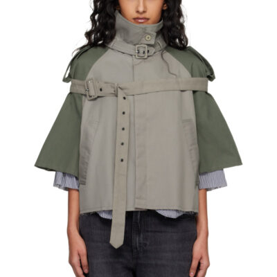 Ottolinger Beige & Khaki Chopped Trench Jacket