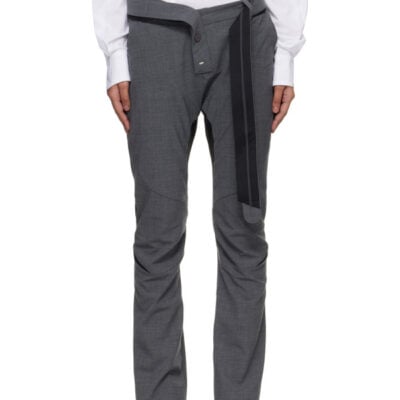 Ottolinger Gray Slim Multiline Suit Trousers