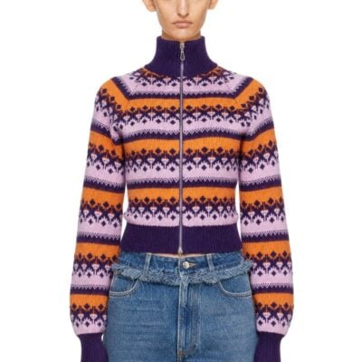 Paco Rabanne Purple & Orange Vintage Jacquard Wool Sweater