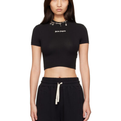 Palm Angels Black Classic Logo Baby T-shirt