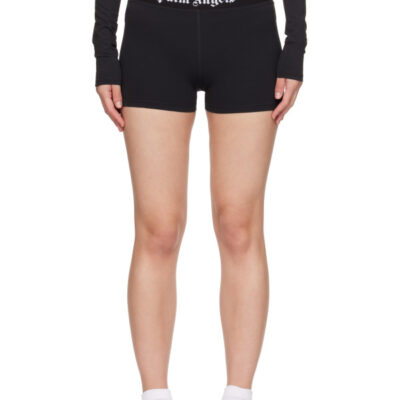 Palm Angels Black Classic Logo Sport Shorts