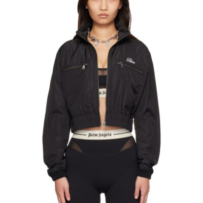Palm Angels Black 'Palm' Sway Windbreaker Jacket