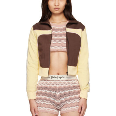 Palm Angels Yellow & Brown Colorblock Track Jacket