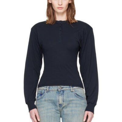 Paloma Wool Navy Ryno Henley