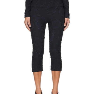 Petra Fagerstrom SSENSE Exclusive Black Floral Cropped Leggings