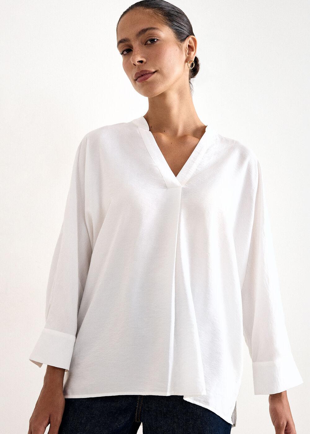 Phase Eight Cynthia V-Neck Long Sleeve Blouse