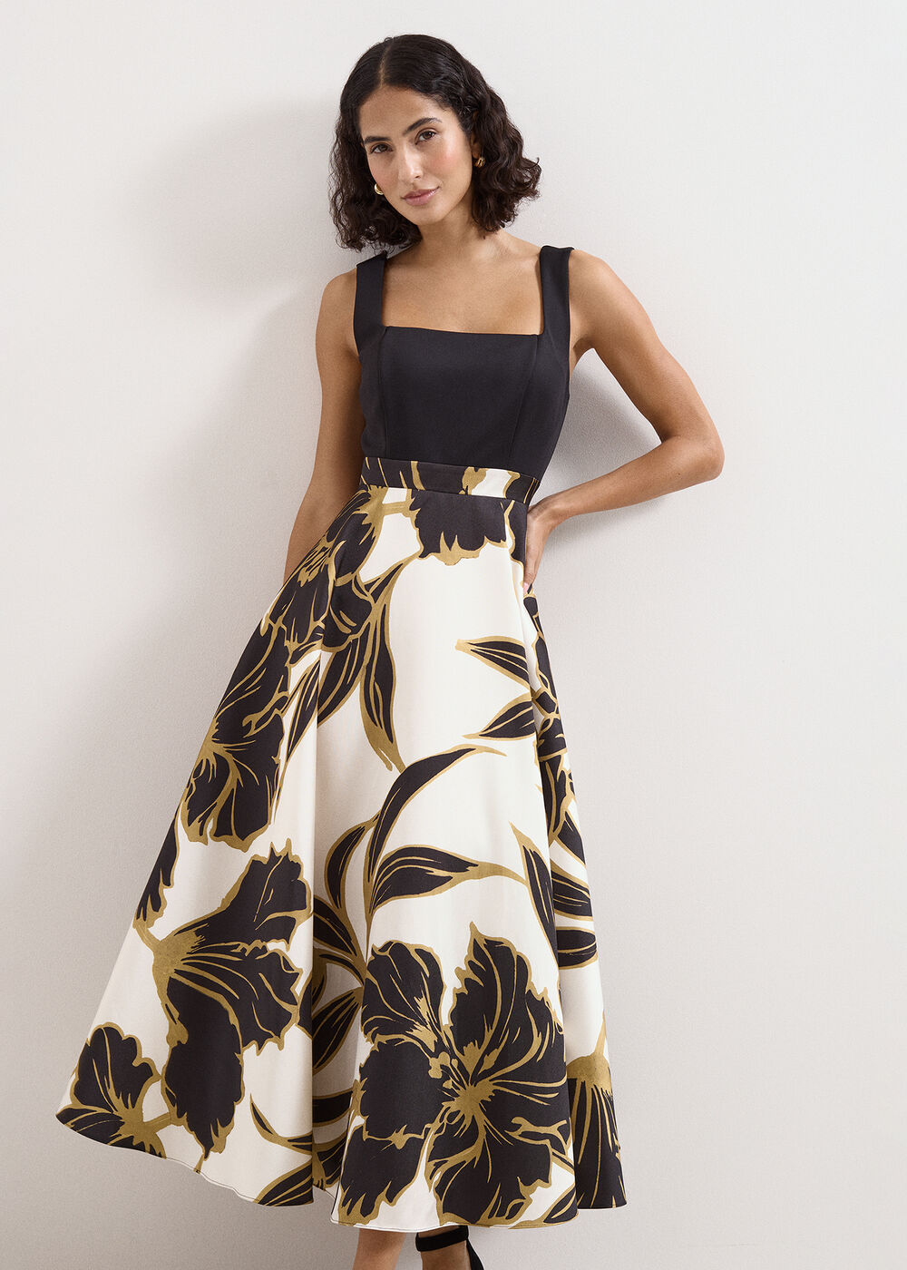 Phase Eight Delie Satin Floral Maxi Dress