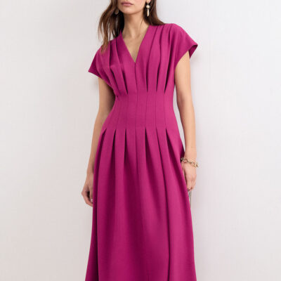 Phase Eight Hanna Pleated Cap Sleeve Dress