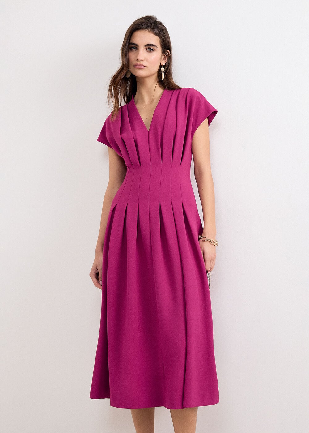 Phase Eight Hanna Pleated Cap Sleeve Dress