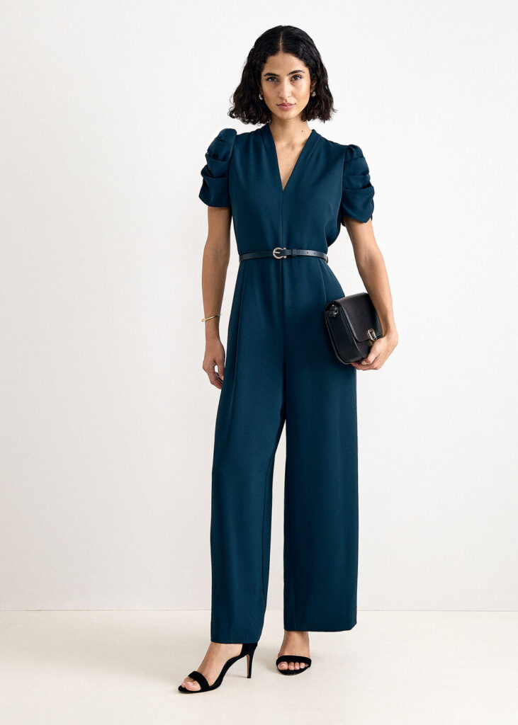 Phase Eight Natasha Ruched Sleeve Wide Leg Jumpsuit