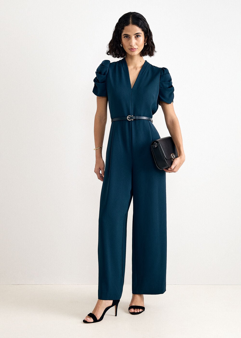 Phase Eight Natasha Ruched Sleeve Wide Leg Jumpsuit