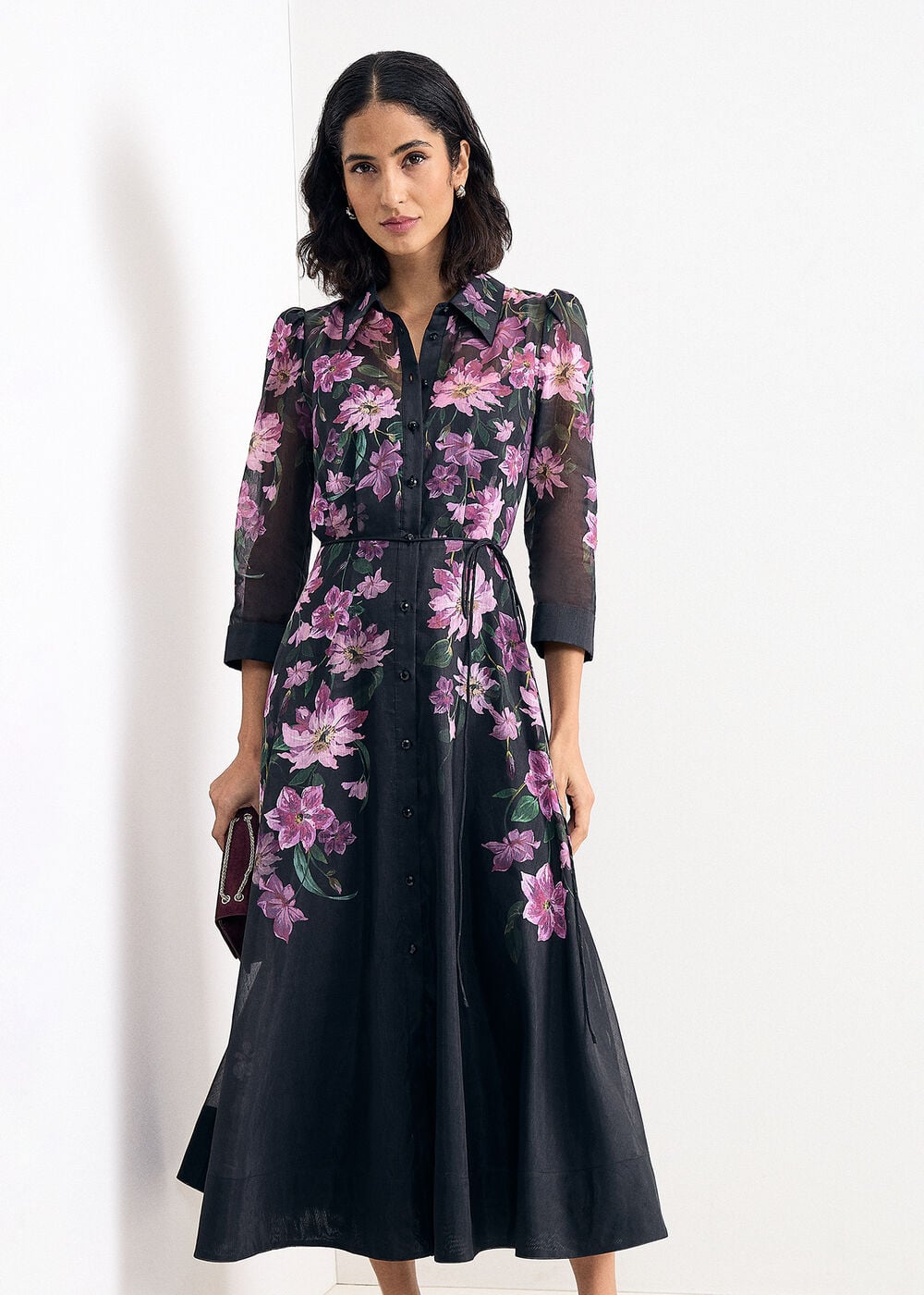Phase Eight Petite Anabelle Print Midi Shirt Dress